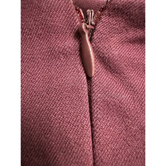 A New Day Burgundy Cotton Cropped Pants Size 8 - Picture 4 of 5